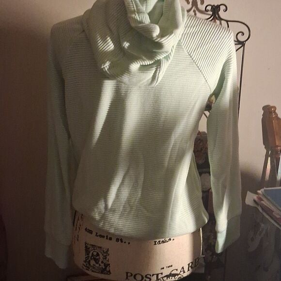 💫💫💫 ATHLETA Mint Green Ribbed Hooded Sweatshirt Size XXL(runs Small) - Picture 8 of 12